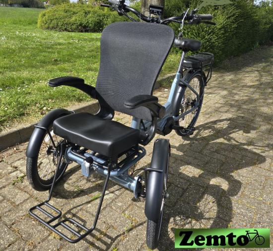 Preview: Elektro Dreirad Zemto-Mover T5, kleine Rikscha, mit Lastenrad Umbau Möglichkeit grau